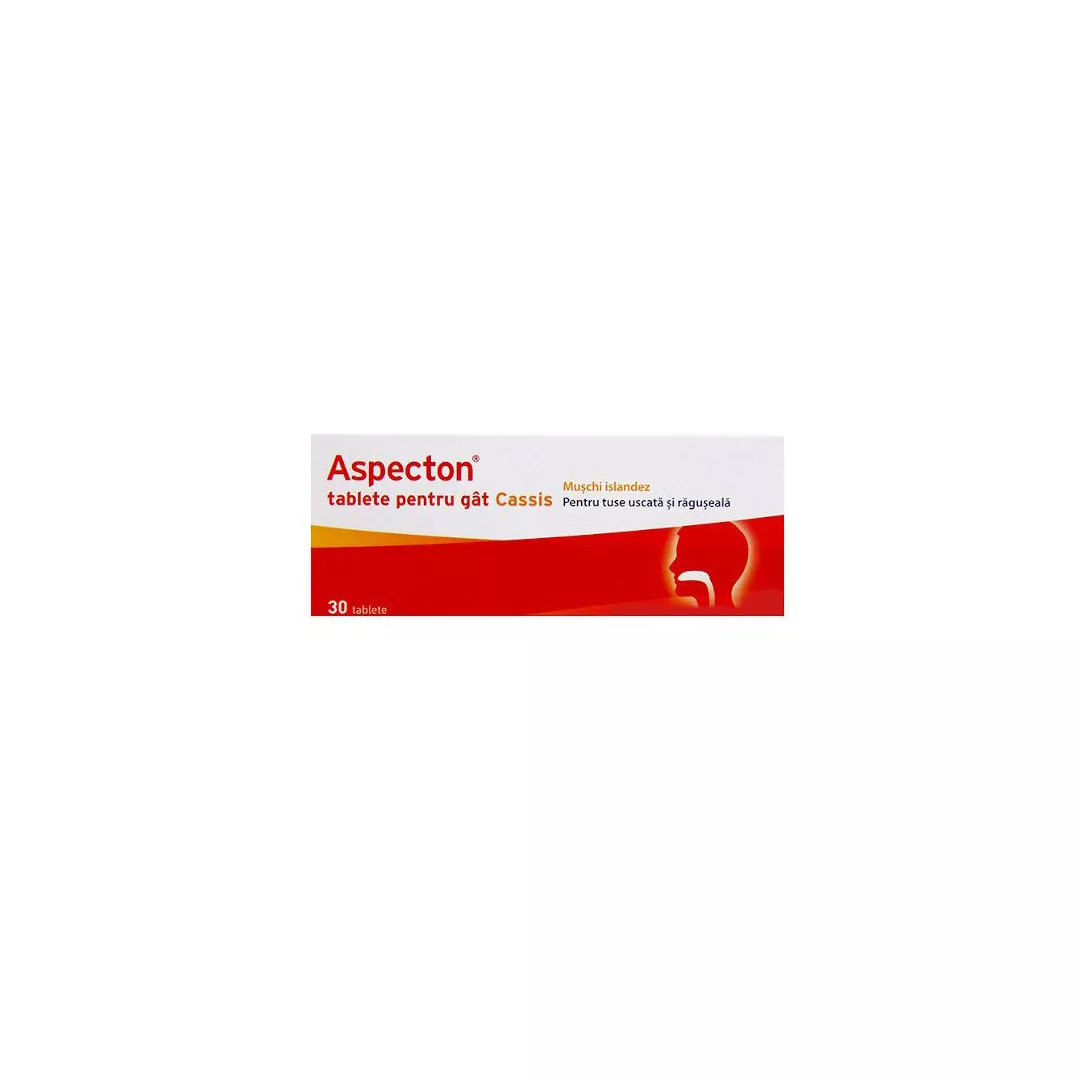 Tablete pentru gat Aspecton Cassis, 30 tablete, Krewel Meuselbach, [],farmaciabajan.ro