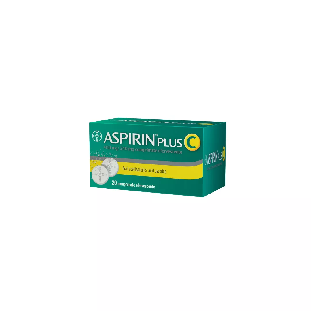 Aspirin Plus C, 20 comprimate efervescente, Bayer, [],farmaciabajan.ro