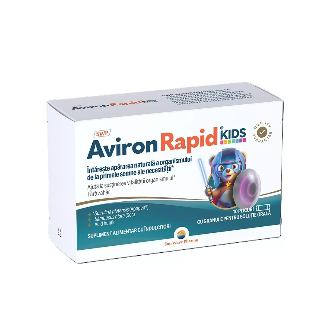 Aviron Rapid Kids, 10 plicuri, Sun Wave Pharma, [],farmaciabajan.ro