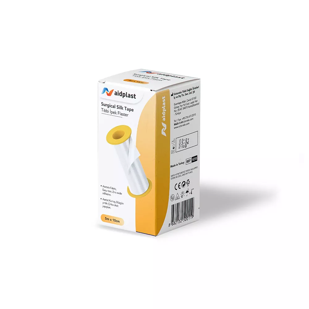 Banda adeziva pe suport de matase 5 m x 10 cm, 1 buc/cutie, Aidplast, [],farmaciabajan.ro