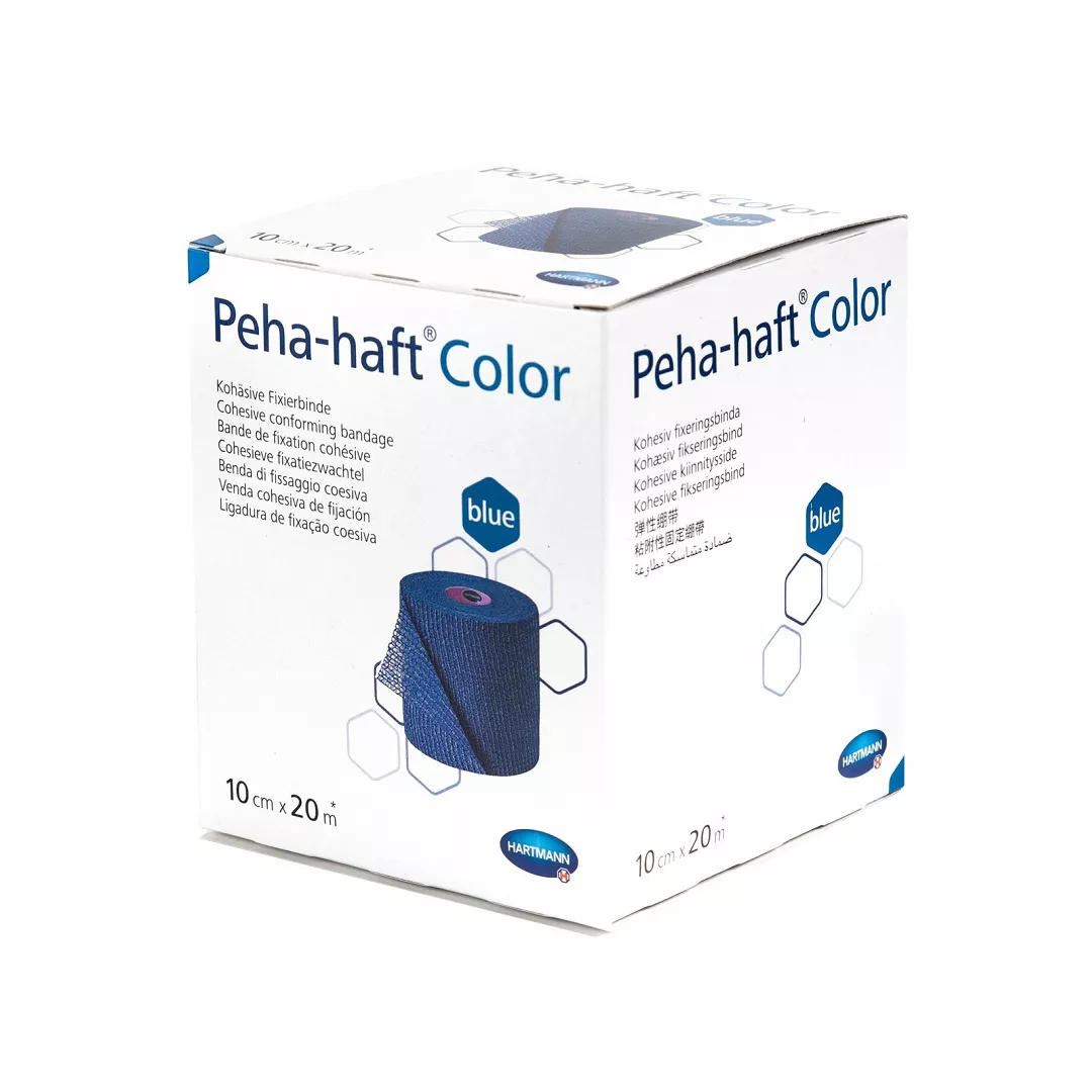 Bandaj elastic autoadeziv Peha-haft, albastru, 10 cm x 20 m, Hartmann, [],farmaciabajan.ro