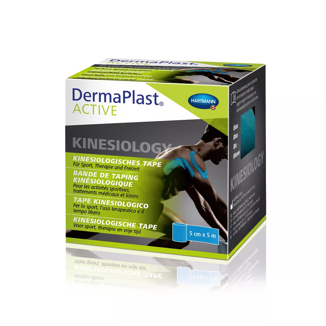 Banda kinesiologica, DermaPlast ACTIVE Kinesiology, 5 cm x 5 m, Hartmann, [],farmaciabajan.ro