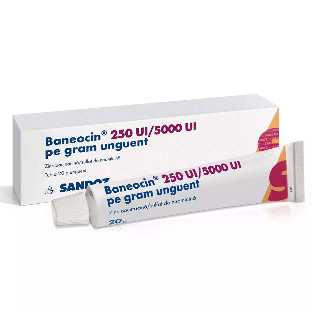 Baneocin unguent, 20 g, Sandoz, [],farmaciabajan.ro