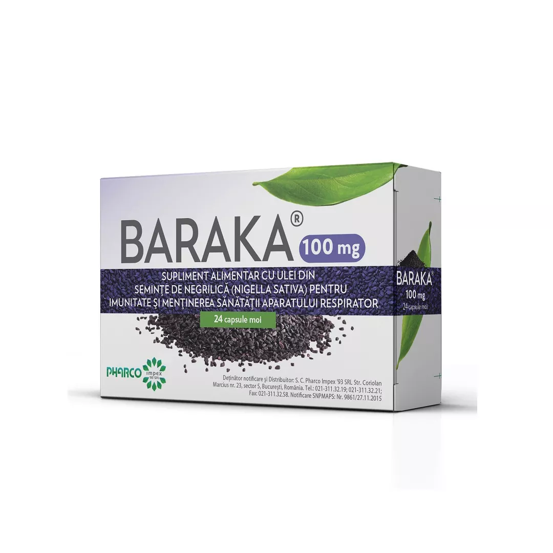 Baraka 100 mg, 24 capsule moi, Pharco, [],farmaciabajan.ro