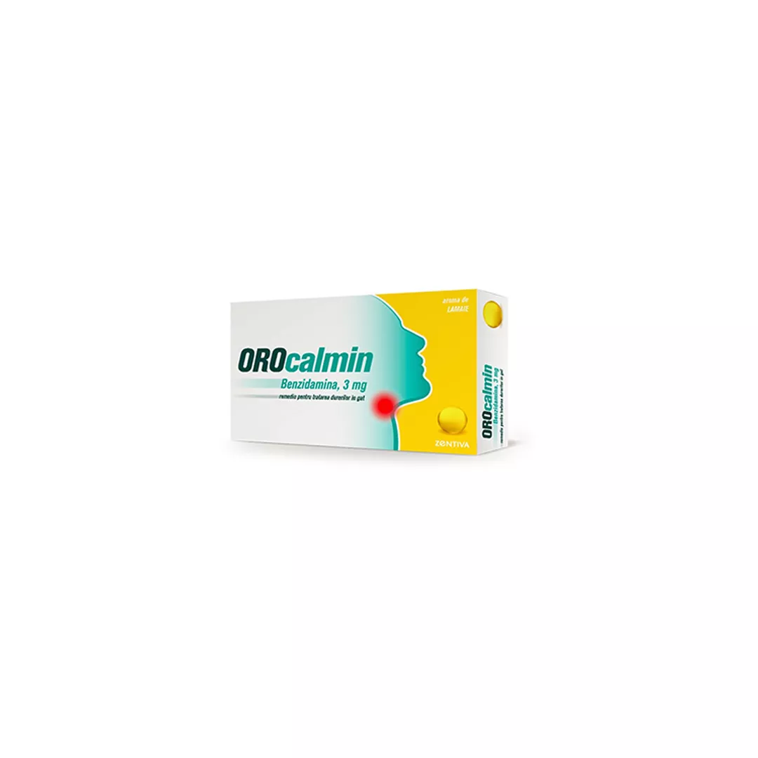 Orocalmin 3 mg cu aroma de lamaie, 20 pastile, Zentiva, [],farmaciabajan.ro