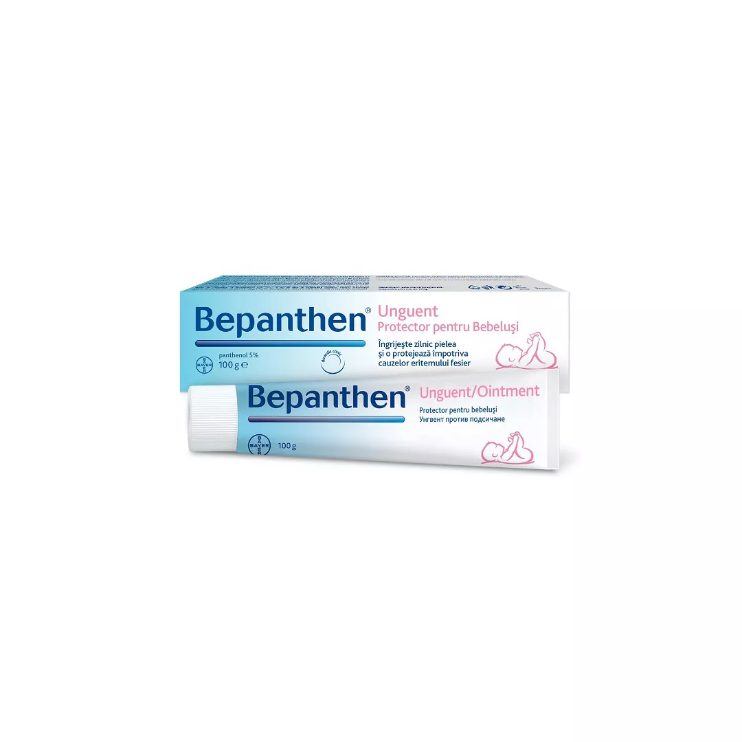 Unguent pentru iritatiile de scutec Bepanthen, 100 g, Bayer, [],https:farmaciabajan.ro
