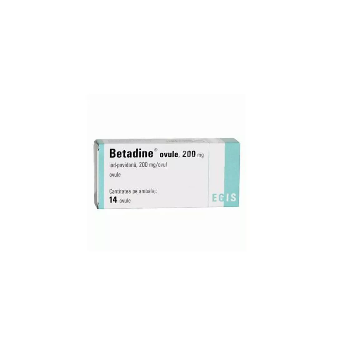 Betadine ovule 200 mg,14 ovule, Egis Pharmaceutical, [],farmaciabajan.ro