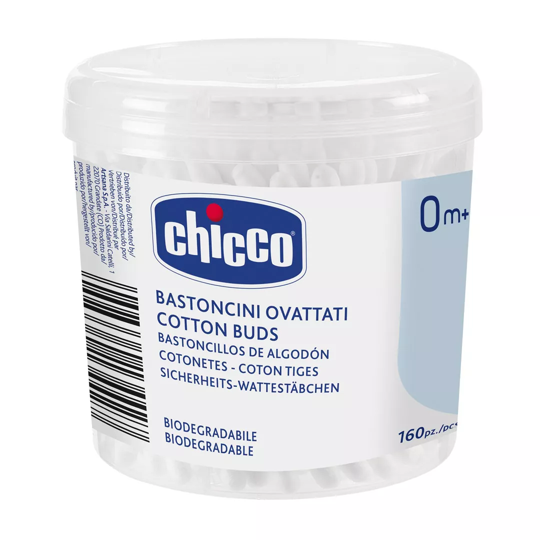 Betisoare igiena, 0 luni+, 160 bucati, Chicco, [],farmaciabajan.ro