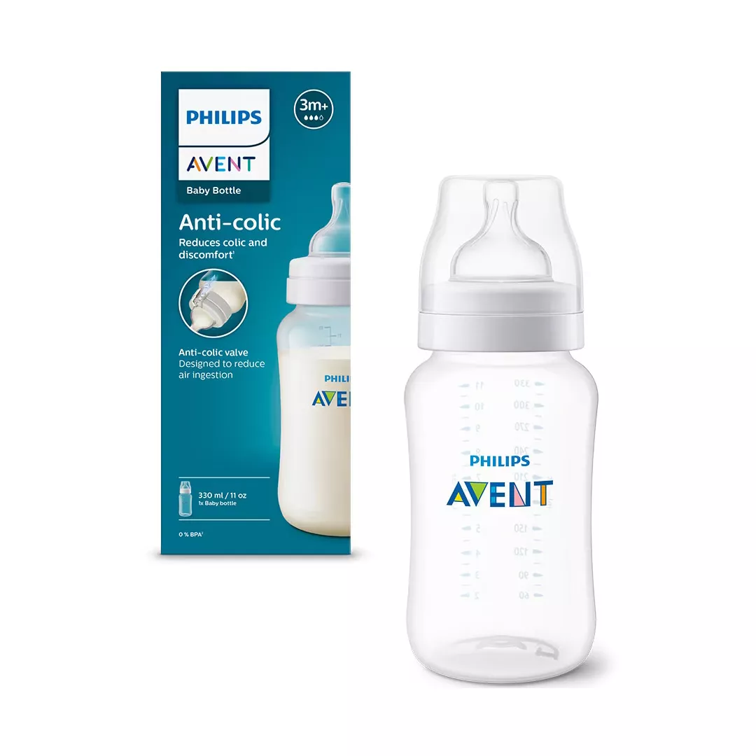 Biberon anti-colici, 330ml, Tetina cu debit 3, +3 luni, fara BPA, SCY106/01, Philips Avent, [],farmaciabajan.ro