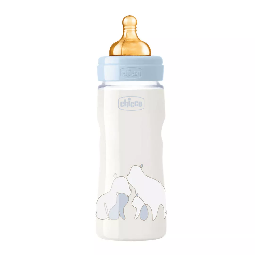 Biberon Original Touch PP, tetina cauciuc, flux reglabil, baiat, 4 luni+, 330 ml, Chicco, [],farmaciabajan.ro