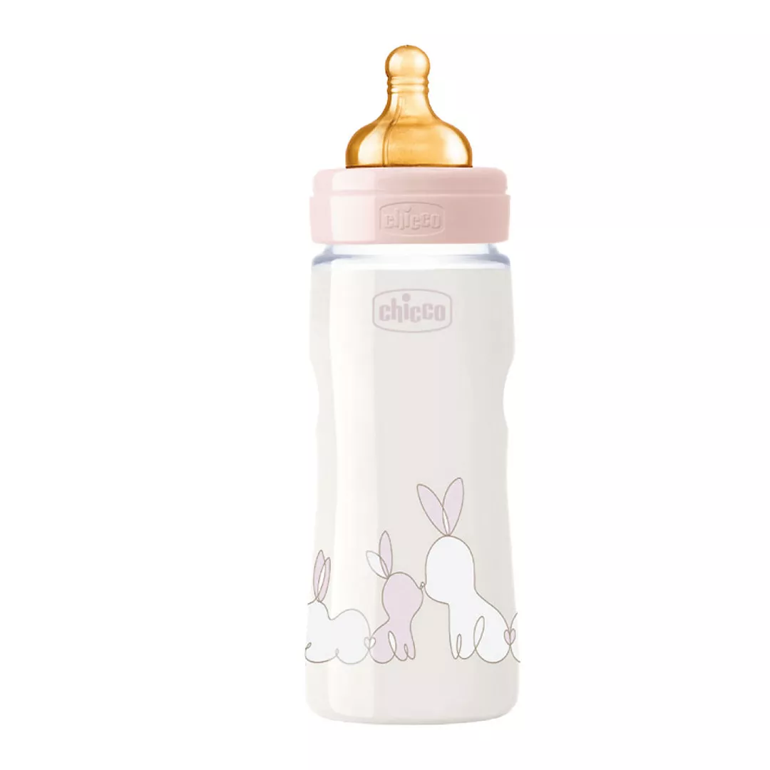Biberon Original Touch PP tetina cauciuc flux reglabil fetita, 4 luni+, 330 ml, Chicco, [],farmaciabajan.ro