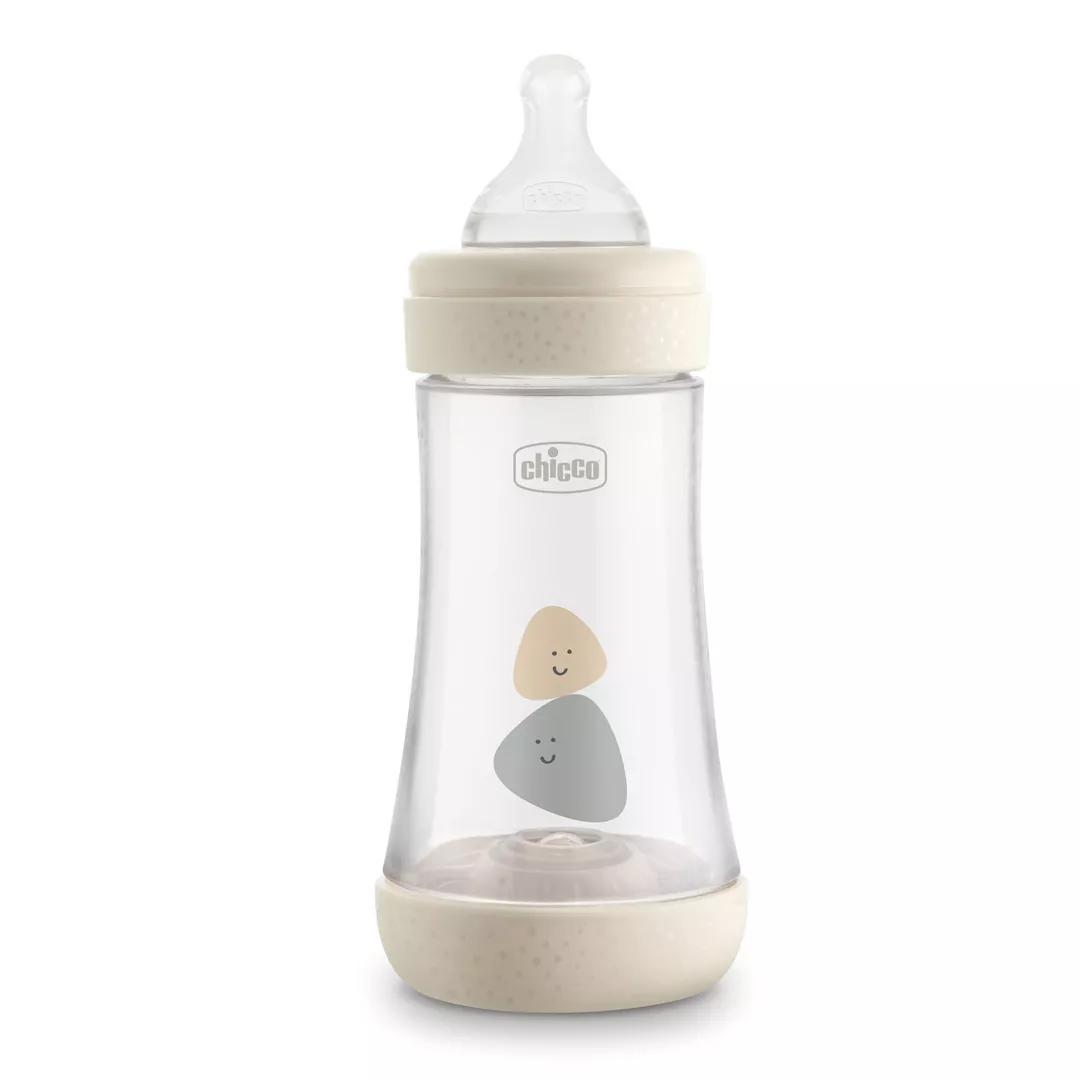 Biberon Perfect5, PP, tetina silicon, flux mediu, unisex, 2 luni+, 240 ml, Chicco, [],farmaciabajan.ro