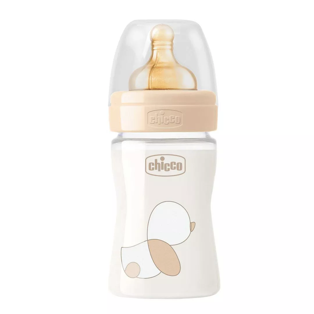 Biberon sticla Original Touch, tetina cauciuc, flux lent, unisex, 0 luni+, 150 ml, Chicco, [],farmaciabajan.ro