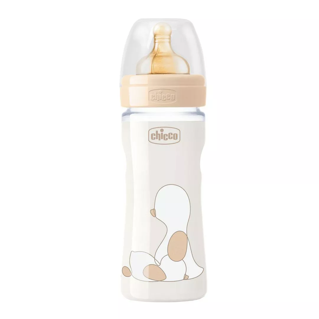 Biberon sticla Original Touch, tetina cauciuc, flux lent, unisex, 0 luni+, 240 ml, Chicco, [],farmaciabajan.ro