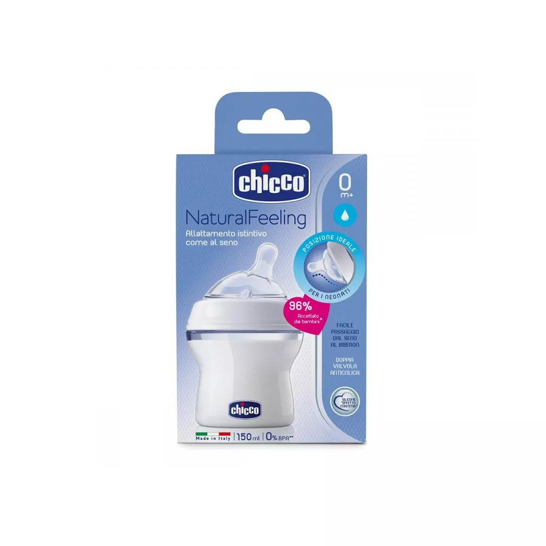 Biberon plastic Natural Feeling, 150 ml, 80711, Chicco, [],farmaciabajan.ro