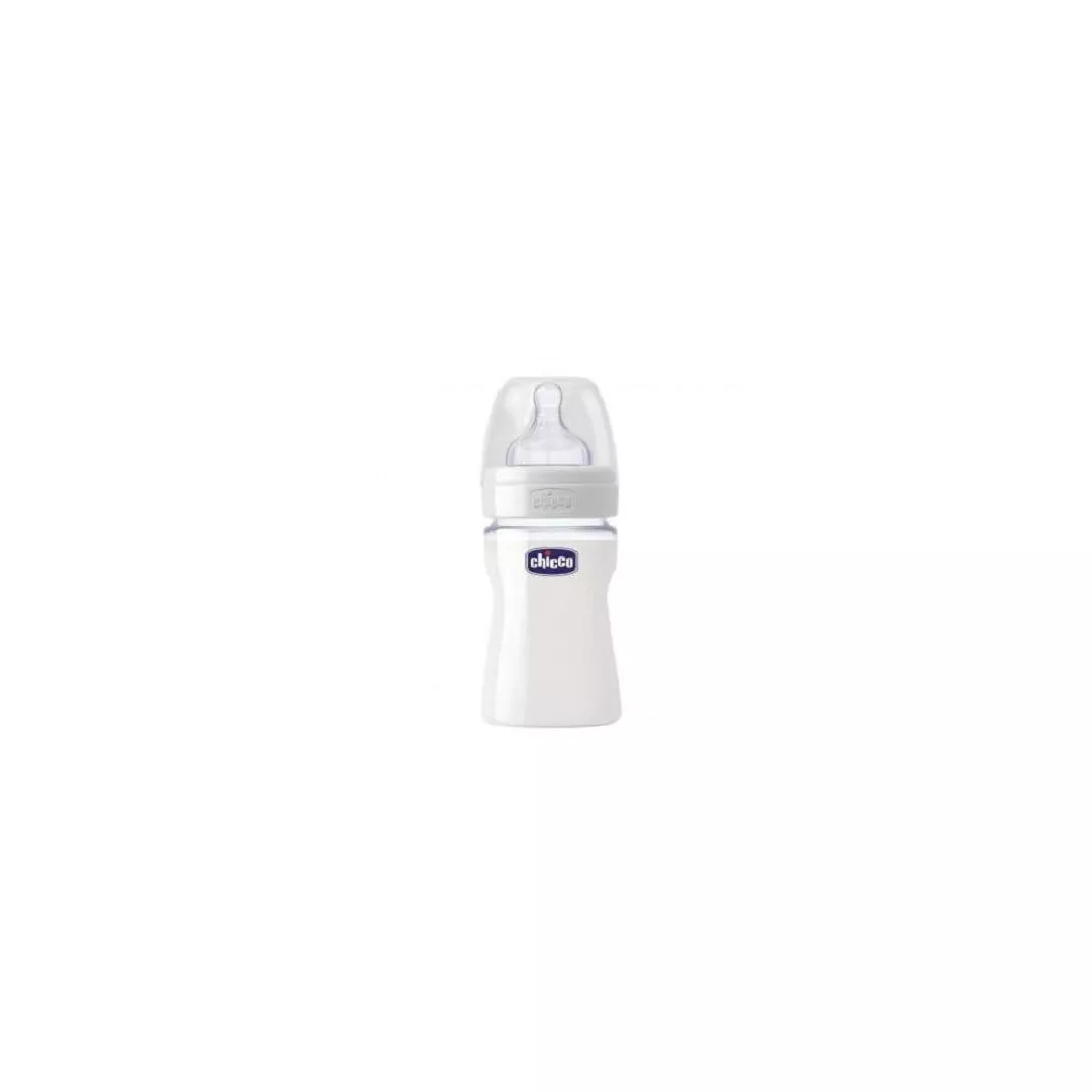 Biberon sticla, cu tetina de silicon, +0 luni, 150 ml, 20711 Chicco, [],farmaciabajan.ro