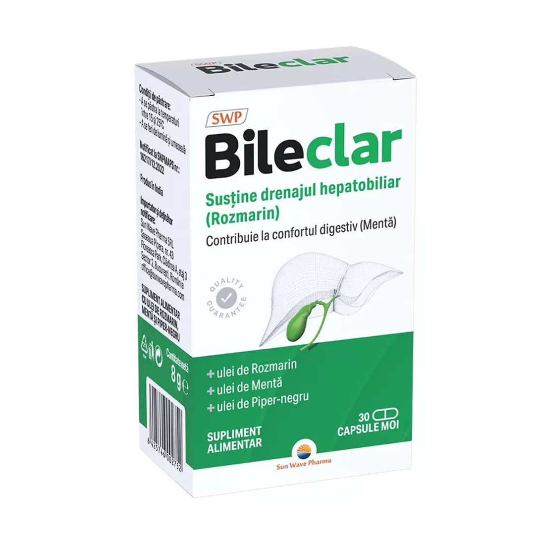 Bileclar, 30 capsule, Sun Wave Pharma, [],farmaciabajan.ro