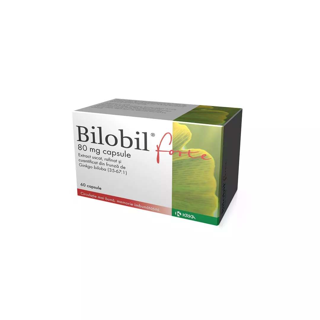 Bilobil Forte 80 mg, 60 capsule, Krka, [],farmaciabajan.ro