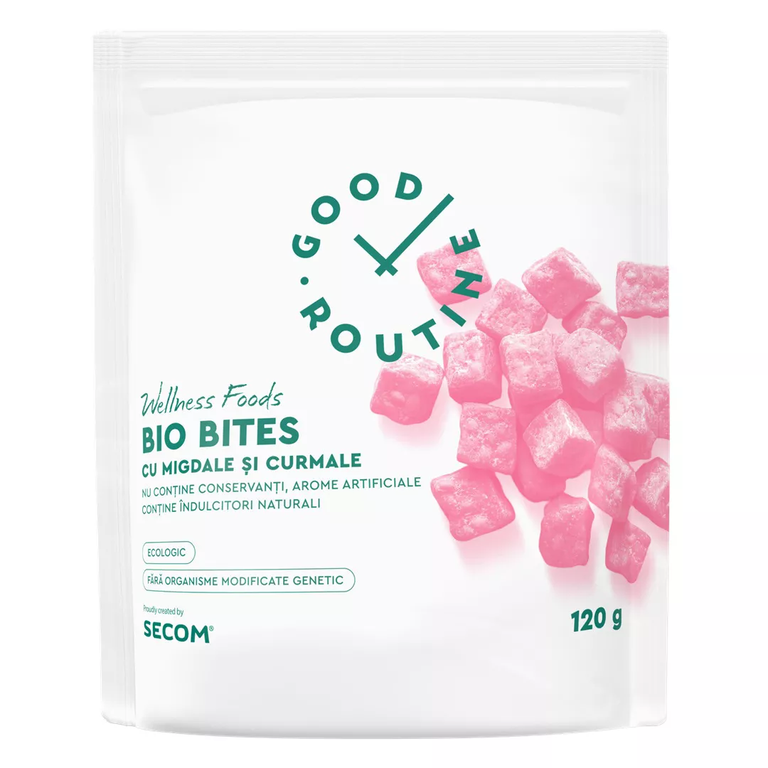 Bio Bites cu migdale si curmale, 120 g, Secom, [],farmaciabajan.ro