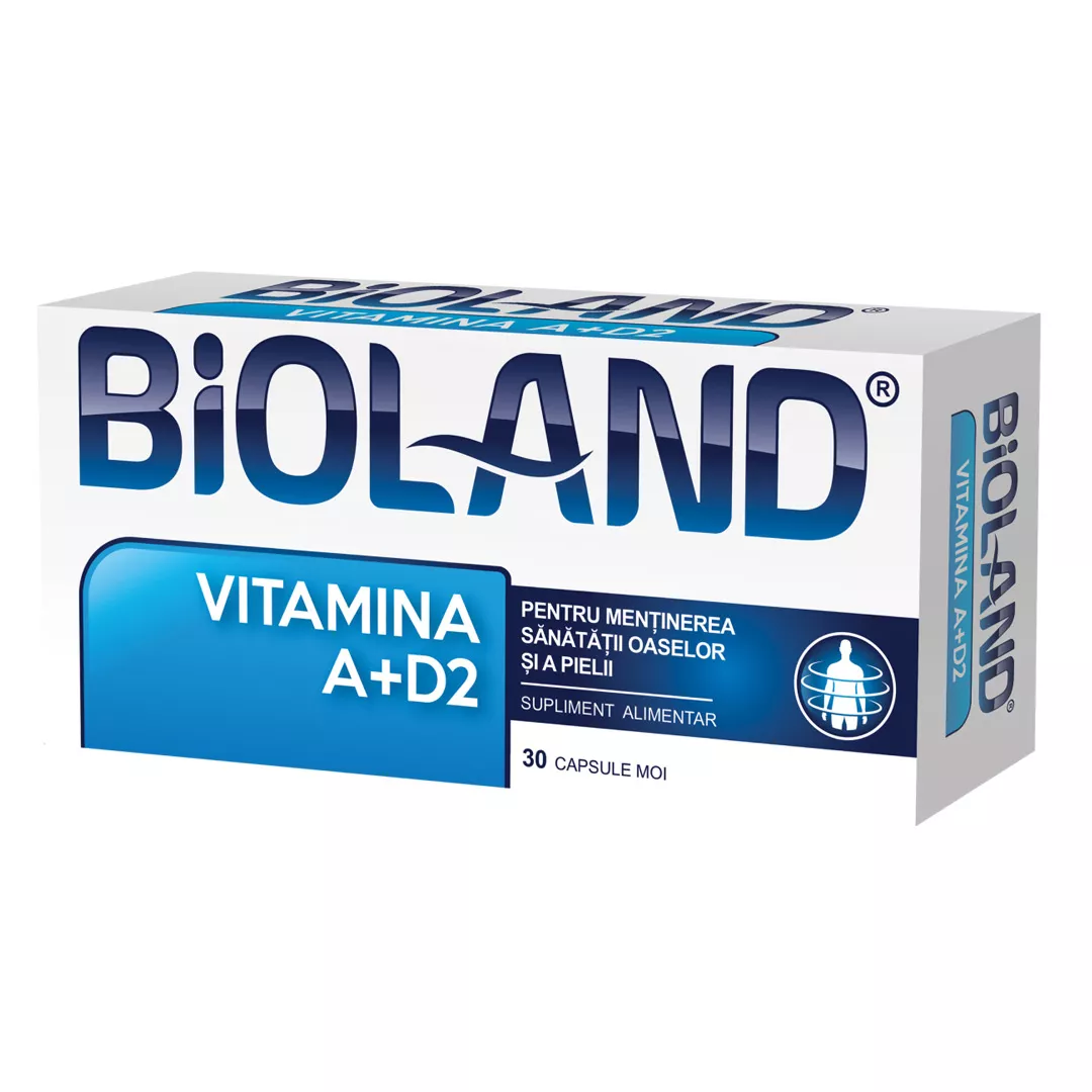 Bioalnd Vitamina A+D2, 30 capsule moi, Biofarm, [],https:farmaciabajan.ro