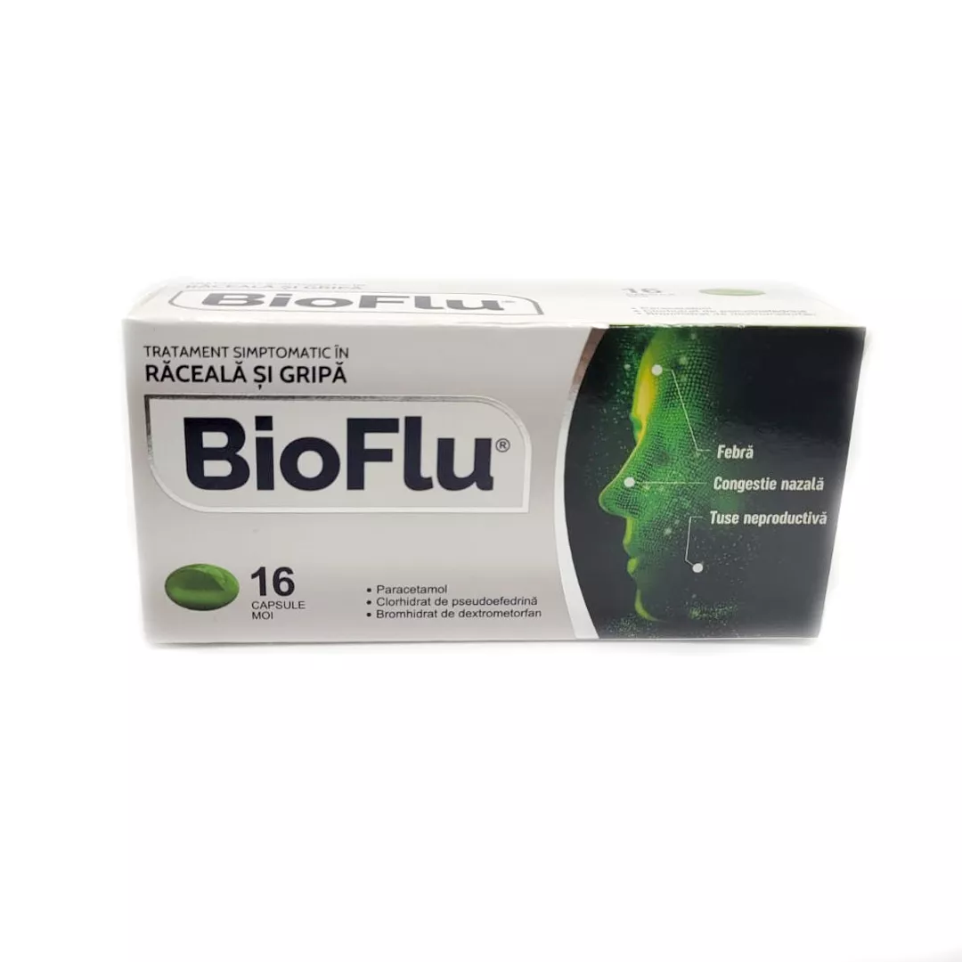Bioflu, 16 comprimate, Biofarm, [],farmaciabajan.ro