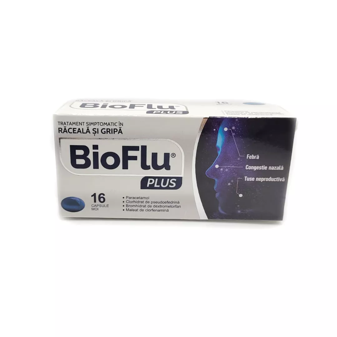 Bioflu Plus, 16 comprimate, Biofarm, [],https:farmaciabajan.ro