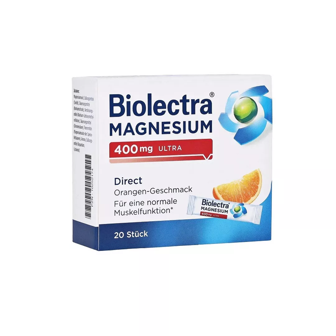 Biolectra Magnesium Direct Ultra, 400 mg, 20 plicuri, Hermes Arzneimittel, [],farmaciabajan.ro