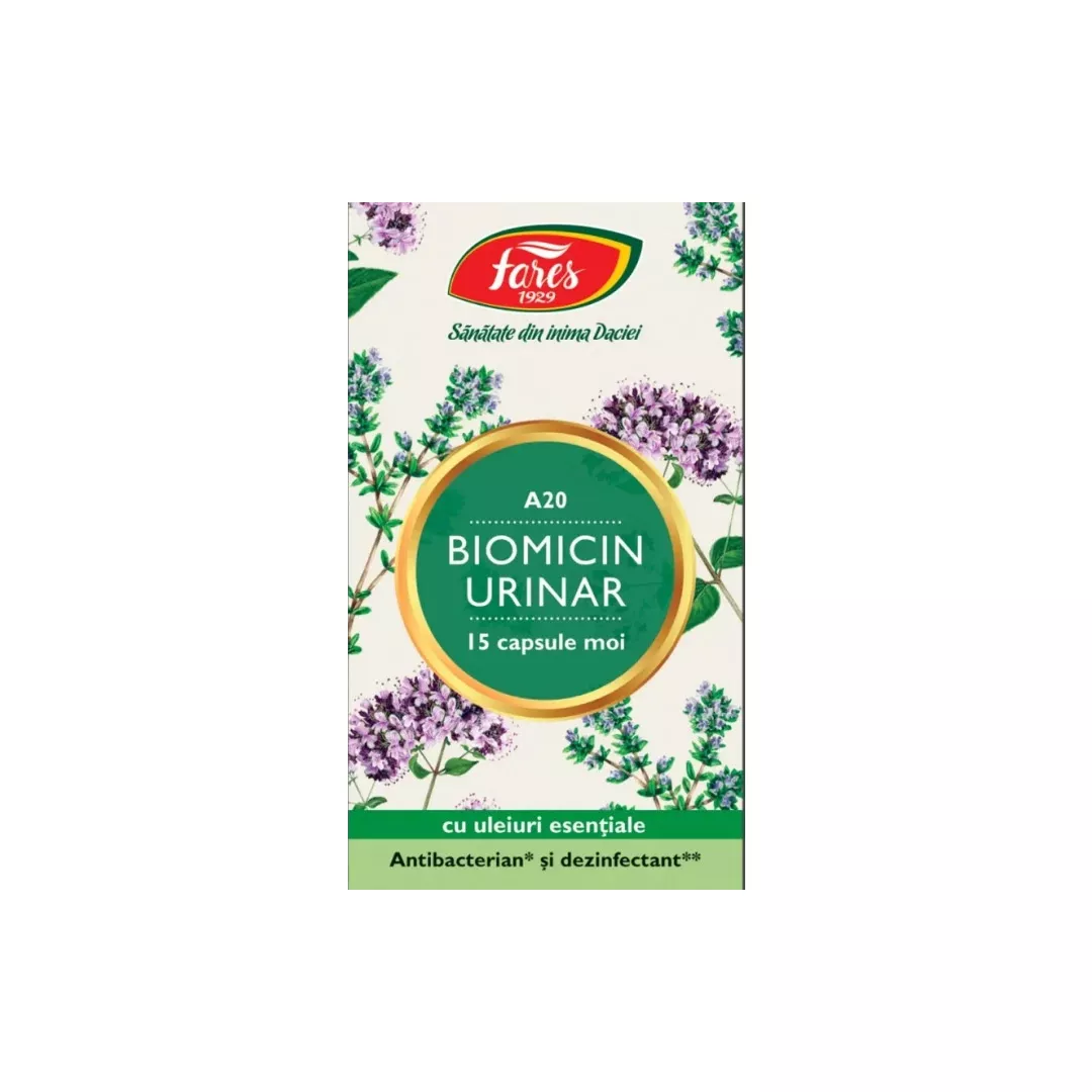 Biomicin urinar, A20, 15 capsule moi, [],farmaciabajan.ro