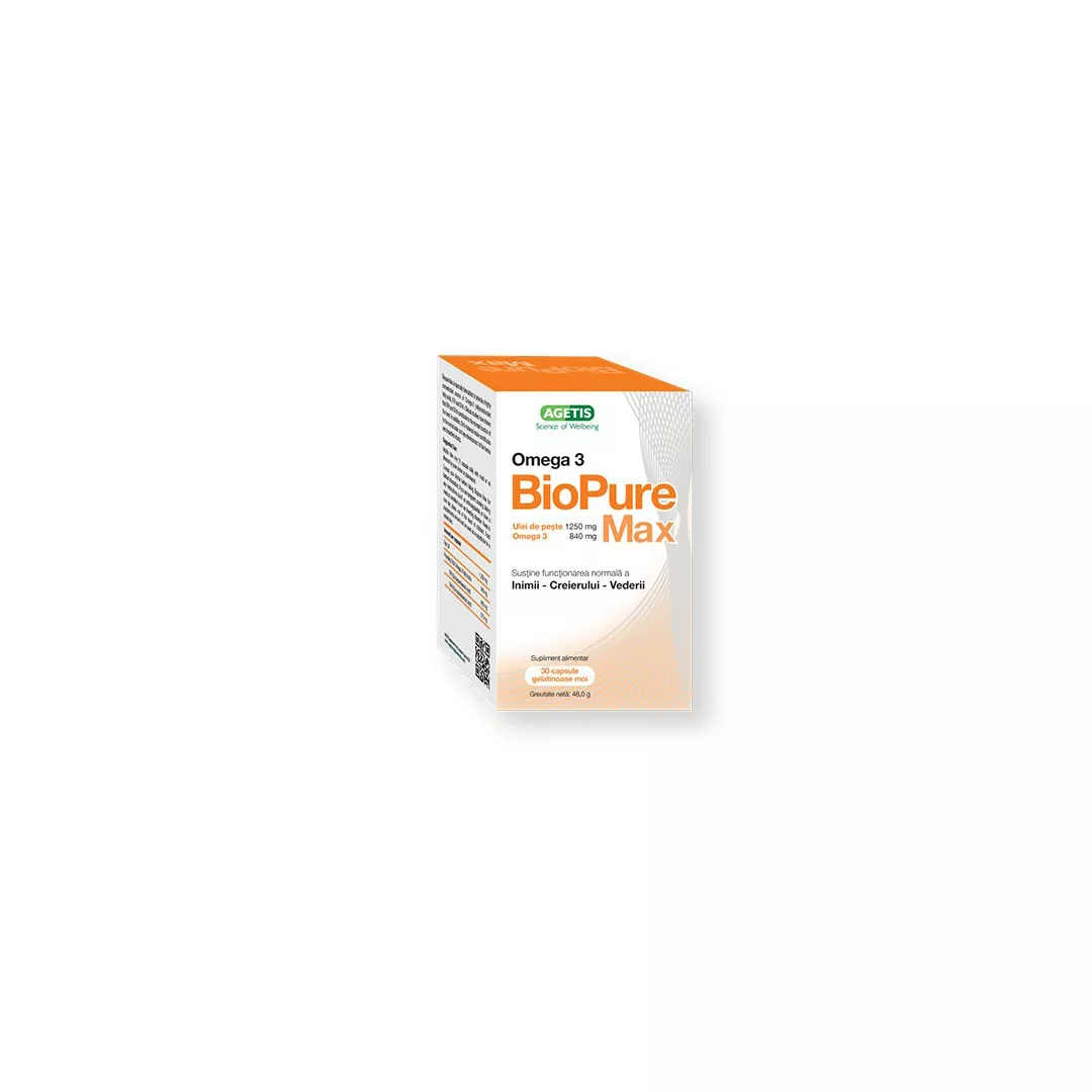 BioPure Max Omega3, 30 capsule, Agetis, [],https:farmaciabajan.ro