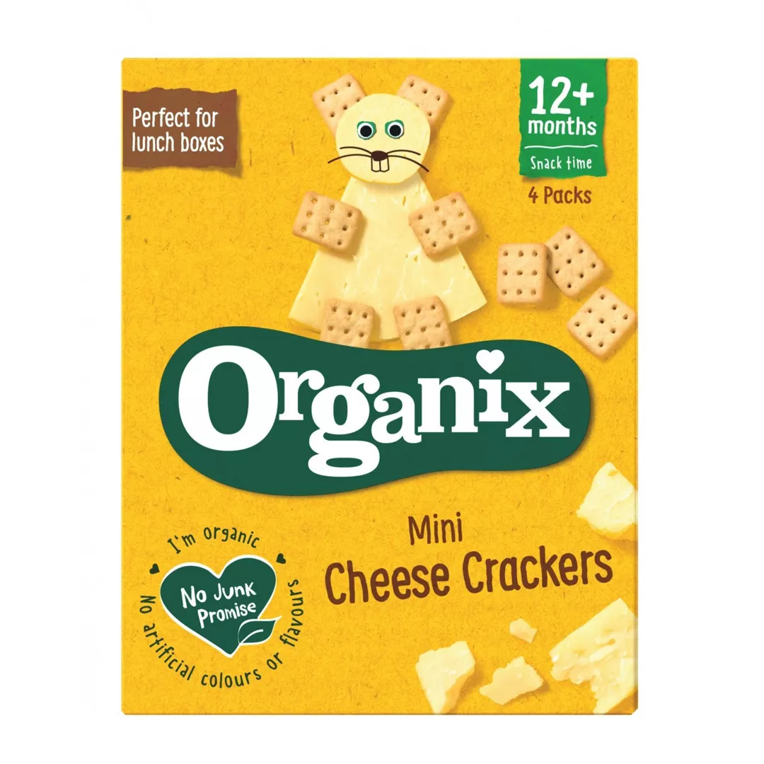 Biscuiti Bio mini cu branza, +12 luni, 4 pungute x 20 g, Organix, [],farmaciabajan.ro