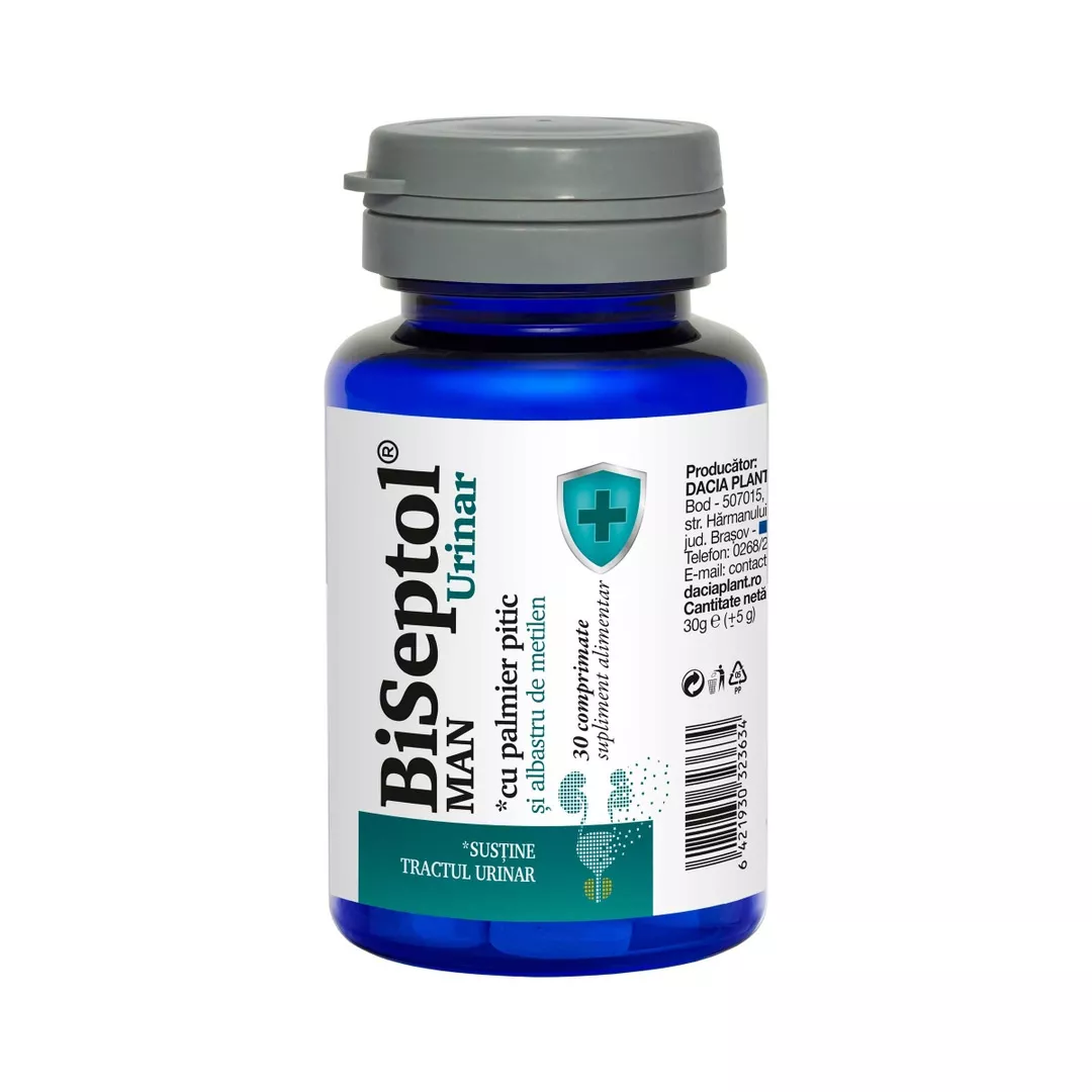 Biseptol urinar Man, 30 comprimate, Dacia Plant, [],farmaciabajan.ro