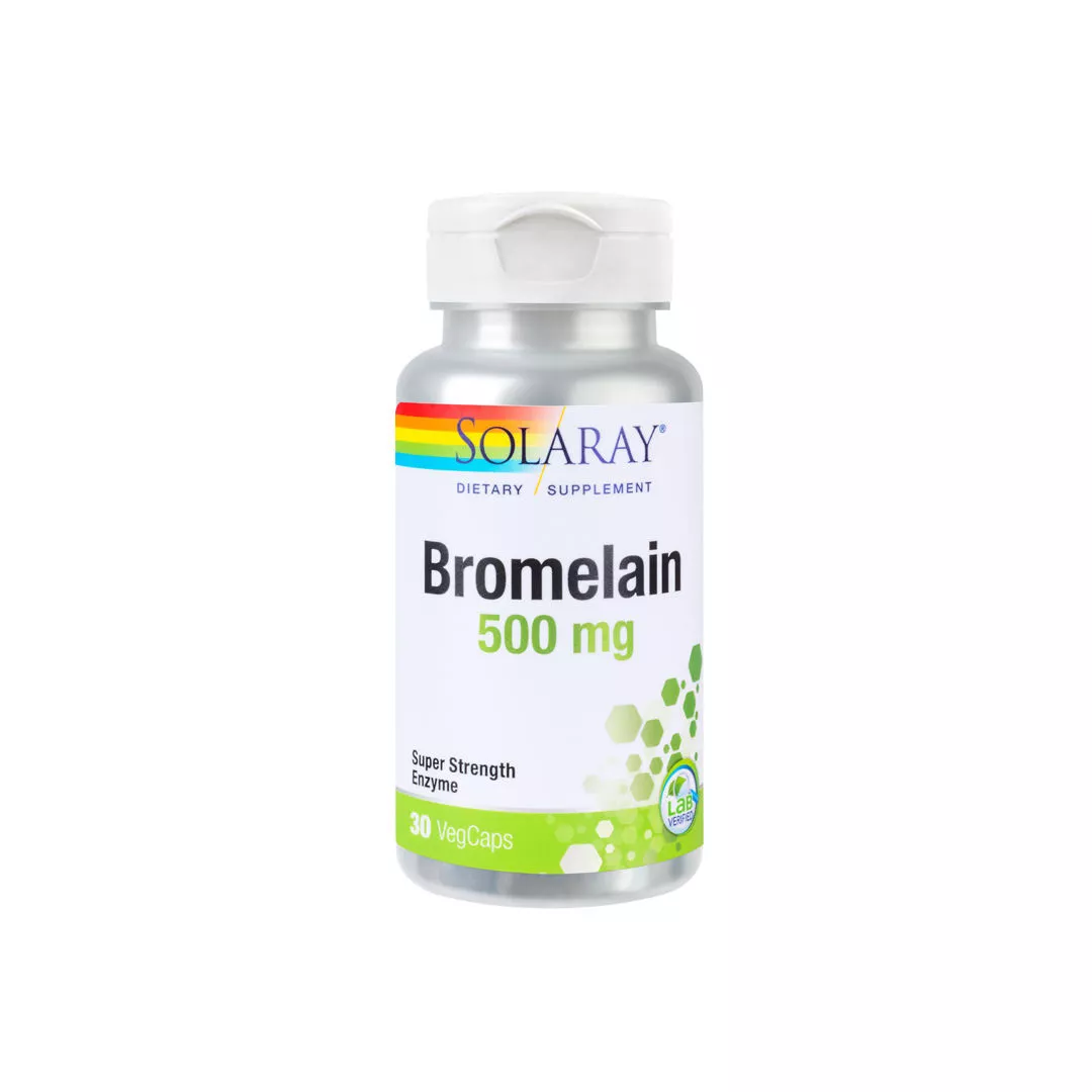 Bromelain 500mg Solaray, 30 capsule, Secom, [],https:farmaciabajan.ro