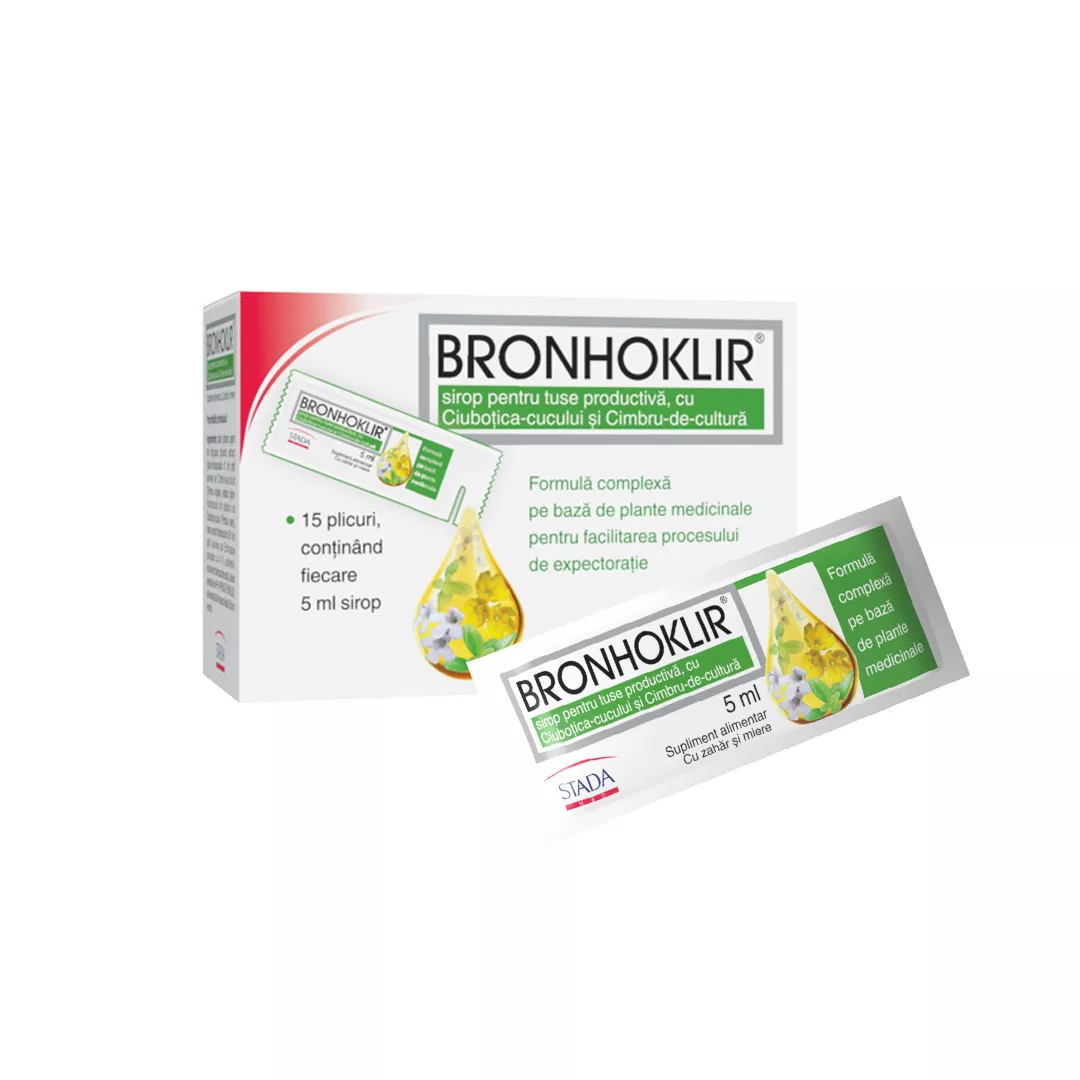 Bronhoklir pentru tuse productiva, 15 plicuri, Stada, [],farmaciabajan.ro