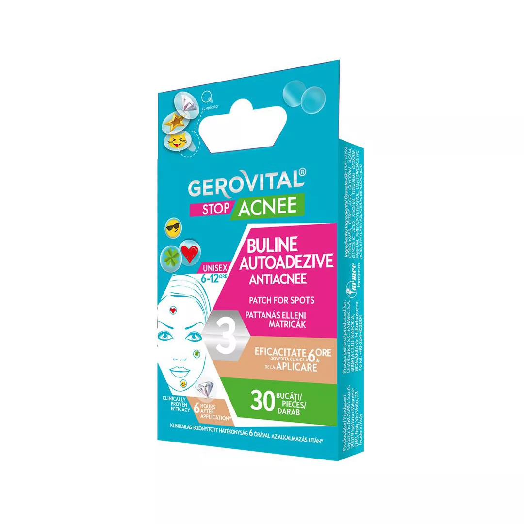Buline Autoadezive Antiacnee, Gerovital Stop Acnee, 30 bucati, [],farmaciabajan.ro