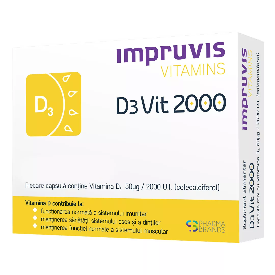 Cadou: D3Vit 2000, 30 capsule,Pharma Brands, [],farmaciabajan.ro