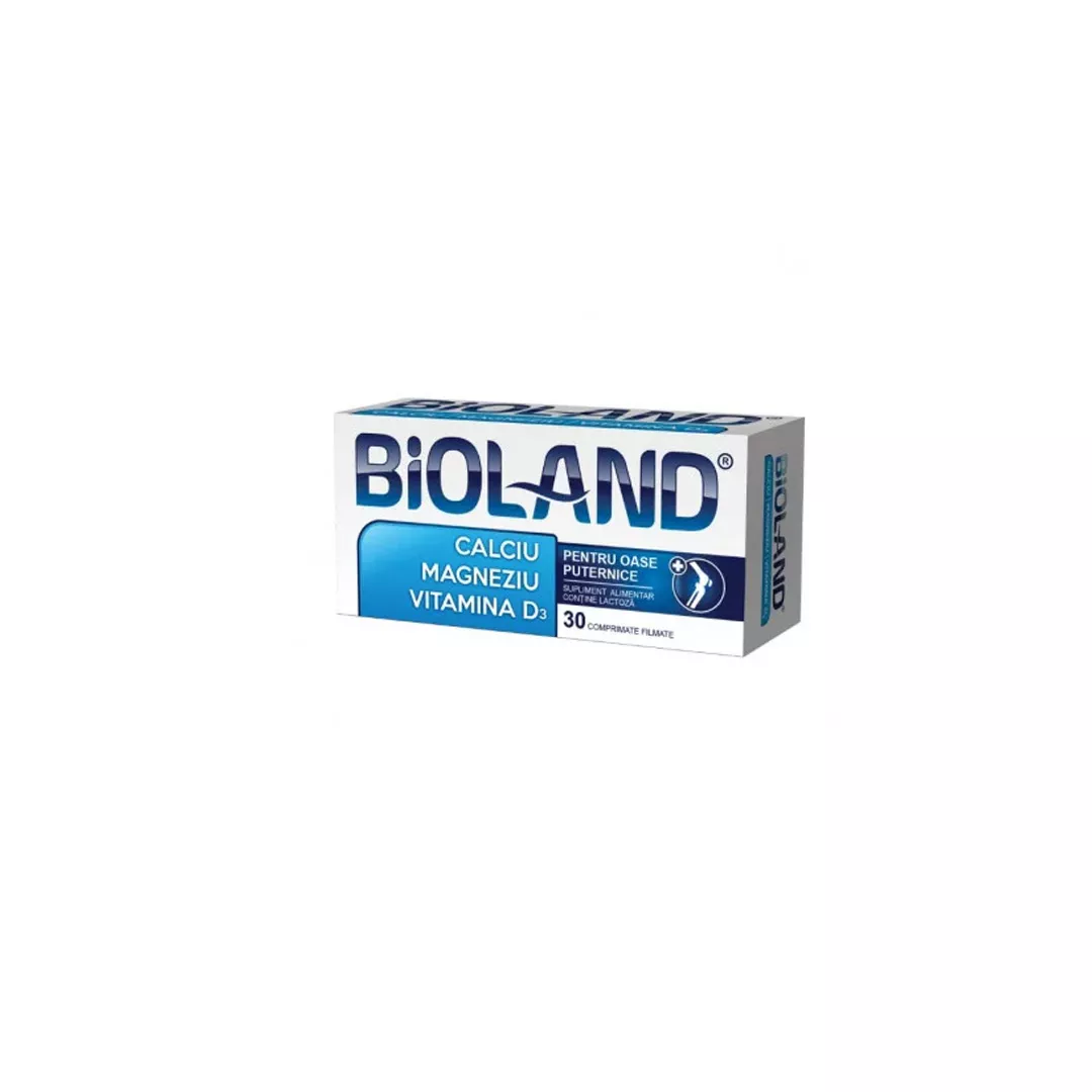 Calciu Magneziu cu Vitamina D3 Bioland, 30 comprimate, Biofarm, [],farmaciabajan.ro