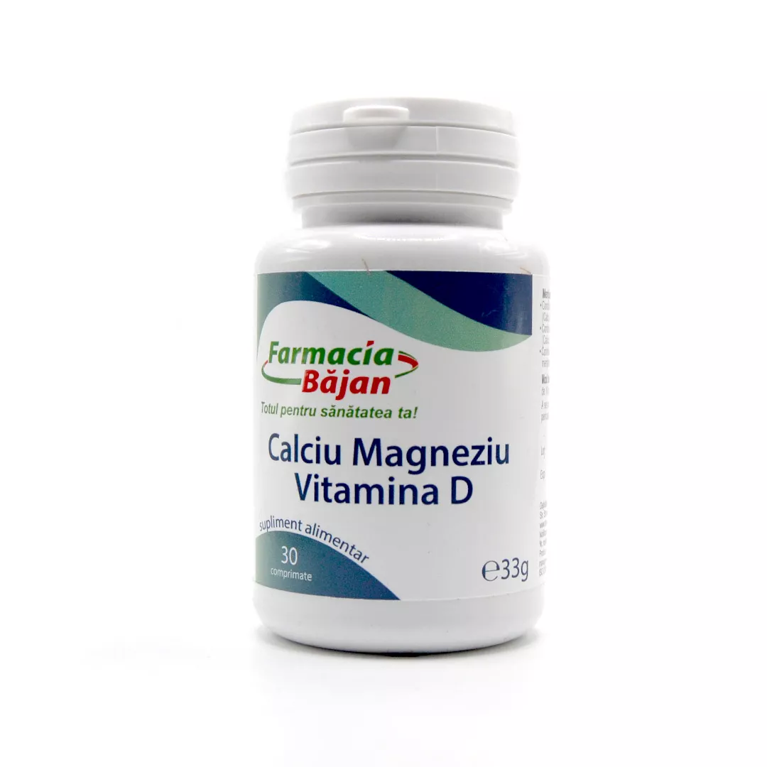 Calciu Magneziu Vitamia D, 30 comprimate, Farmacia Bajan, [],https:farmaciabajan.ro