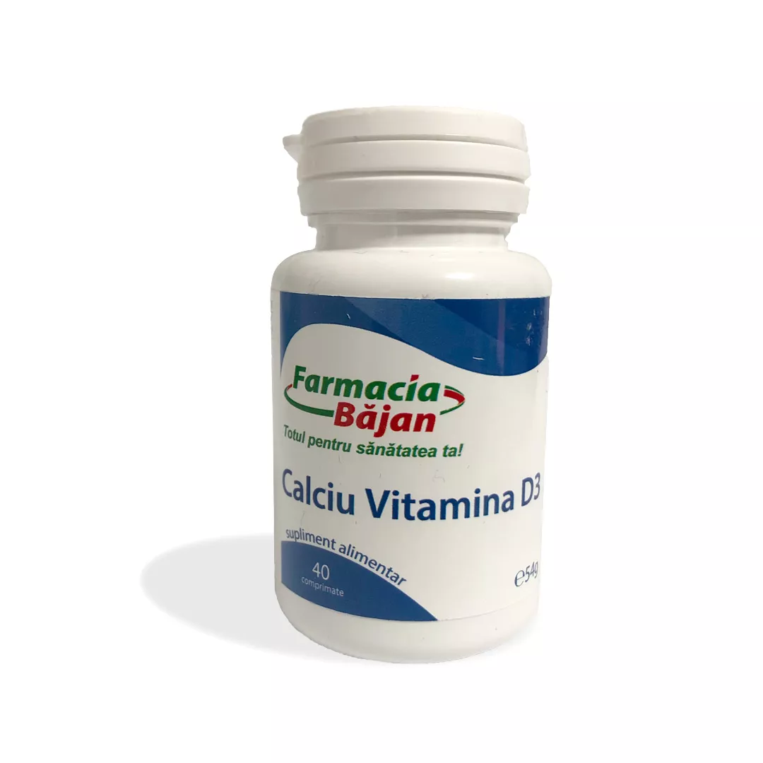 Calciu Vitamina D3, 40 comprimante, Farmacia Bajan, [],farmaciabajan.ro