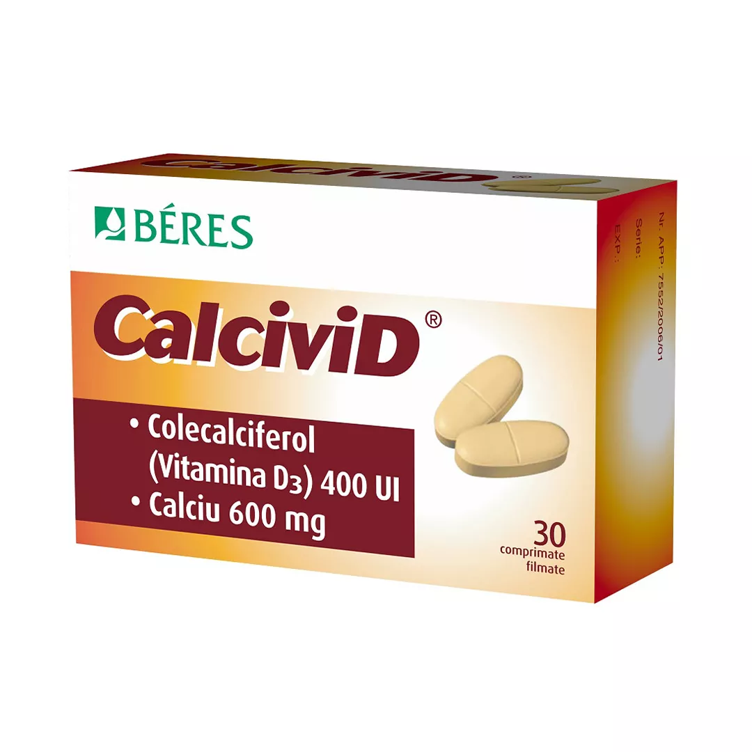 Calcivid, 30 comprimate, Beres Pharmaceuticals Co, [],farmaciabajan.ro