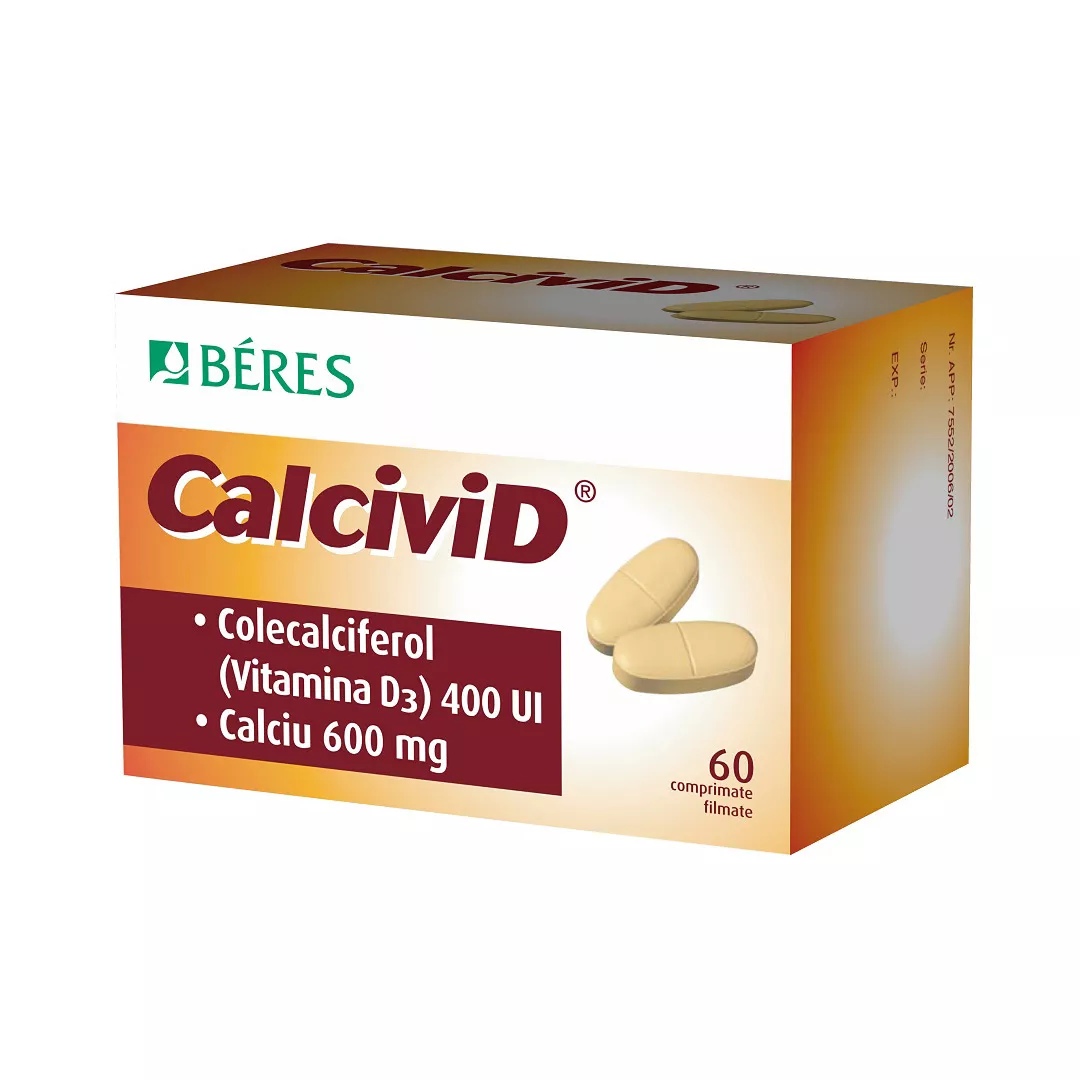 Calcivid, 60 comprimate, Beres Pharmaceuticals, [],farmaciabajan.ro