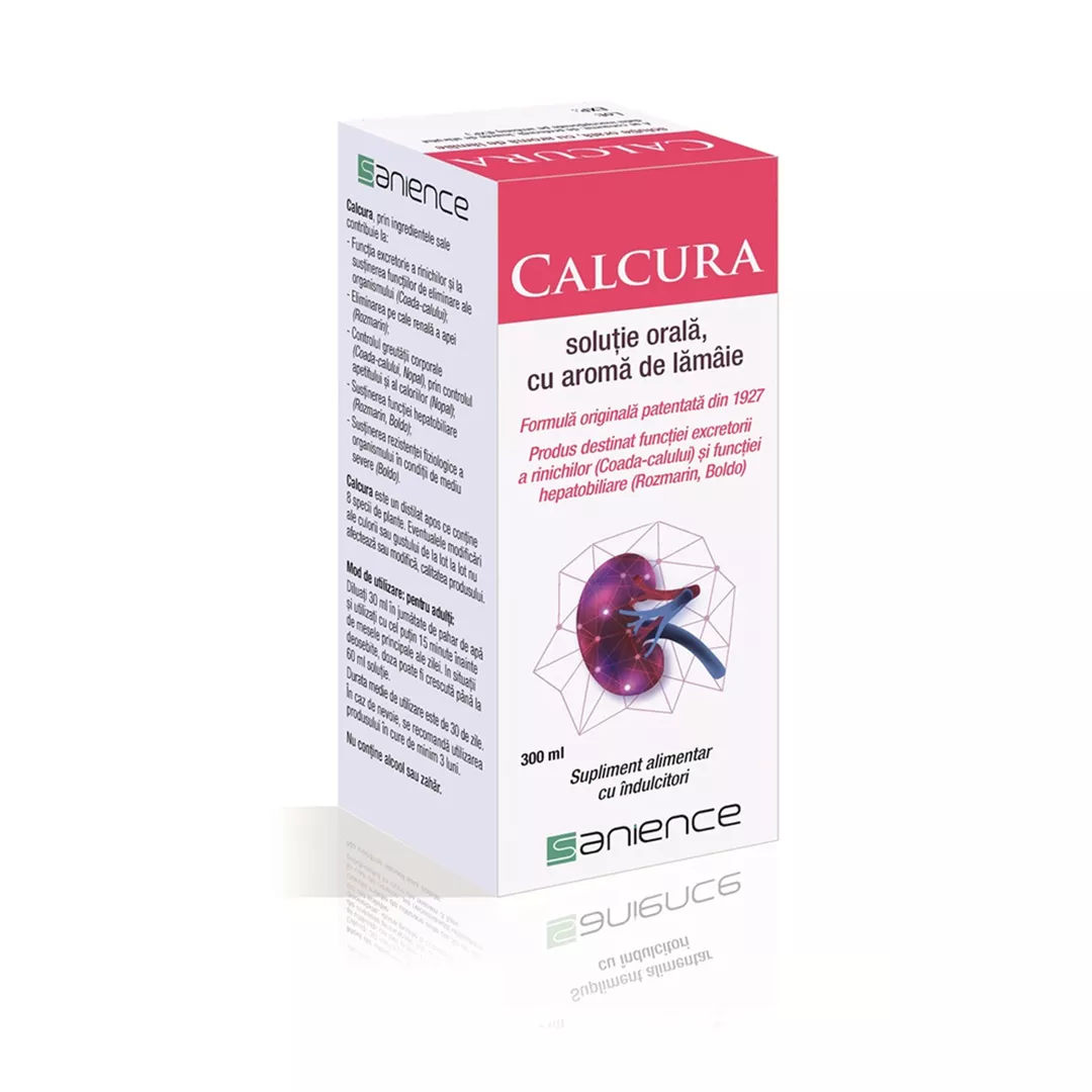 Calcura solutie orala cu aroma de lamaie, 300 ml, Sanience, [],farmaciabajan.ro