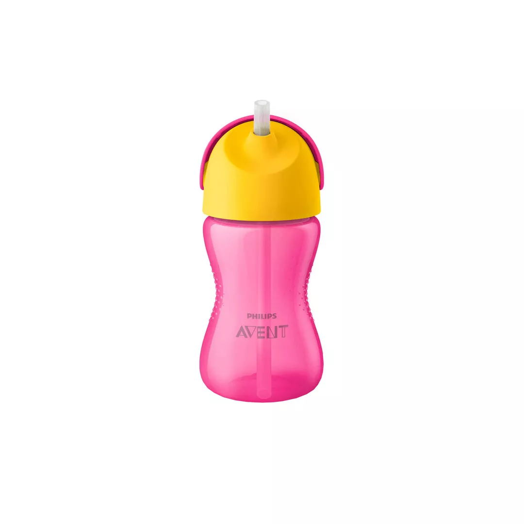 Cana cu pai, 12 luni, 300 ml, Roz/Galben, SCF798/02, Philips Avent, [],farmaciabajan.ro