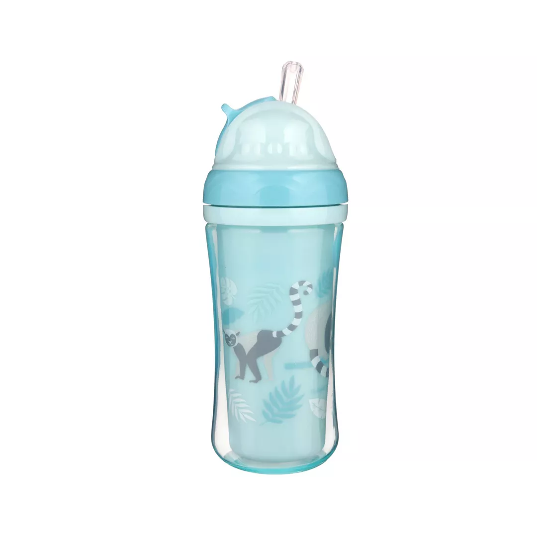 Cana sport cu pai retractabil „Lemur“ 74/051, turcoaz, fara BPA, 260 ml, Canpol, [],farmaciabajan.ro