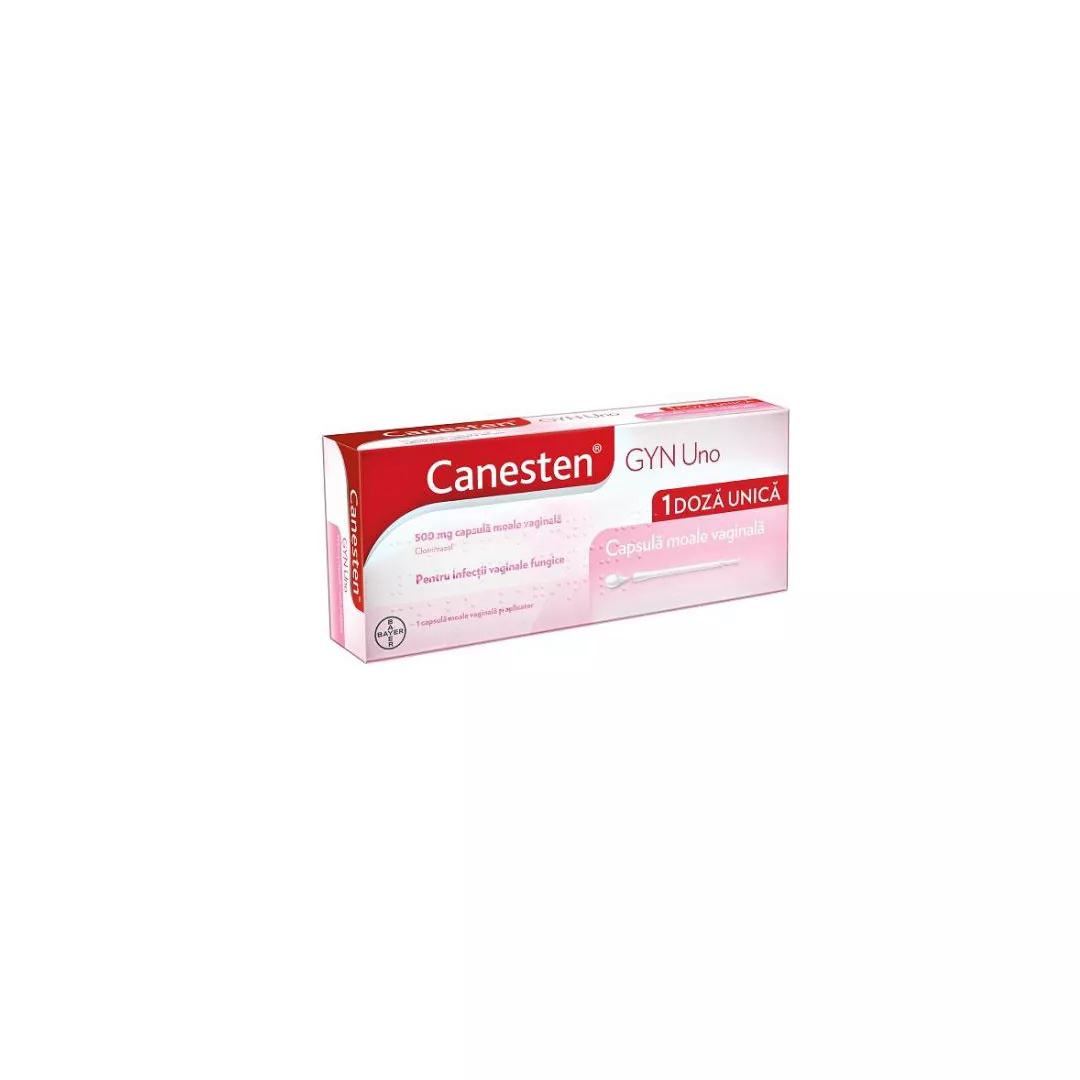 Canesten Gyn Uno 500 mg, 1 capsula vaginala, Bayer, [],https:farmaciabajan.ro