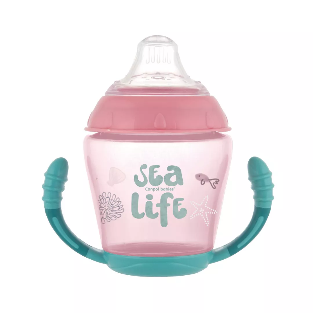 Canita anti-varsare „Sea Life“ 56/501, 230 ml, roz, Canpol, [],farmaciabajan.ro
