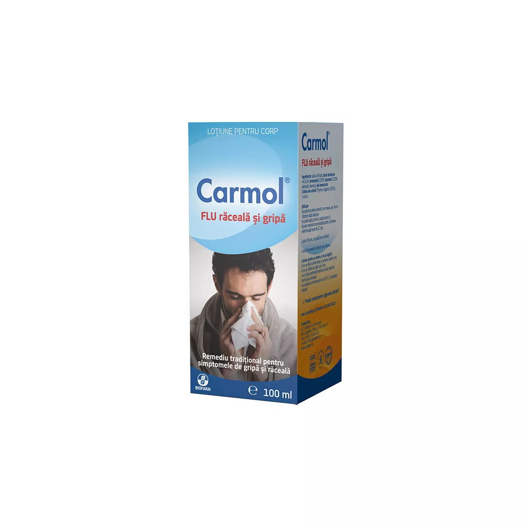 Carmol Flu raceala si gripa, 100 ml, Biofarm, [],farmaciabajan.ro