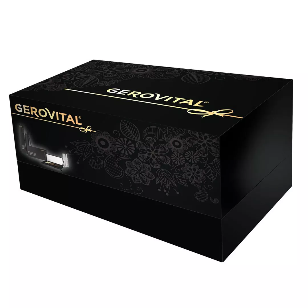Caseta Gerovital H3 Evolution + Beauty: 10 Fiole cu Acid Hialuronic 5% + Kit sprancene + Mascara Supreme Lash, [],farmaciabajan.ro