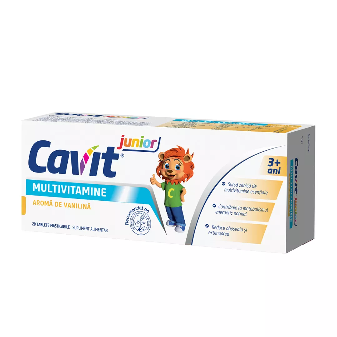 Cavit Junior Vanilie, 20 tbl masticabile, Biofarm, [],farmaciabajan.ro