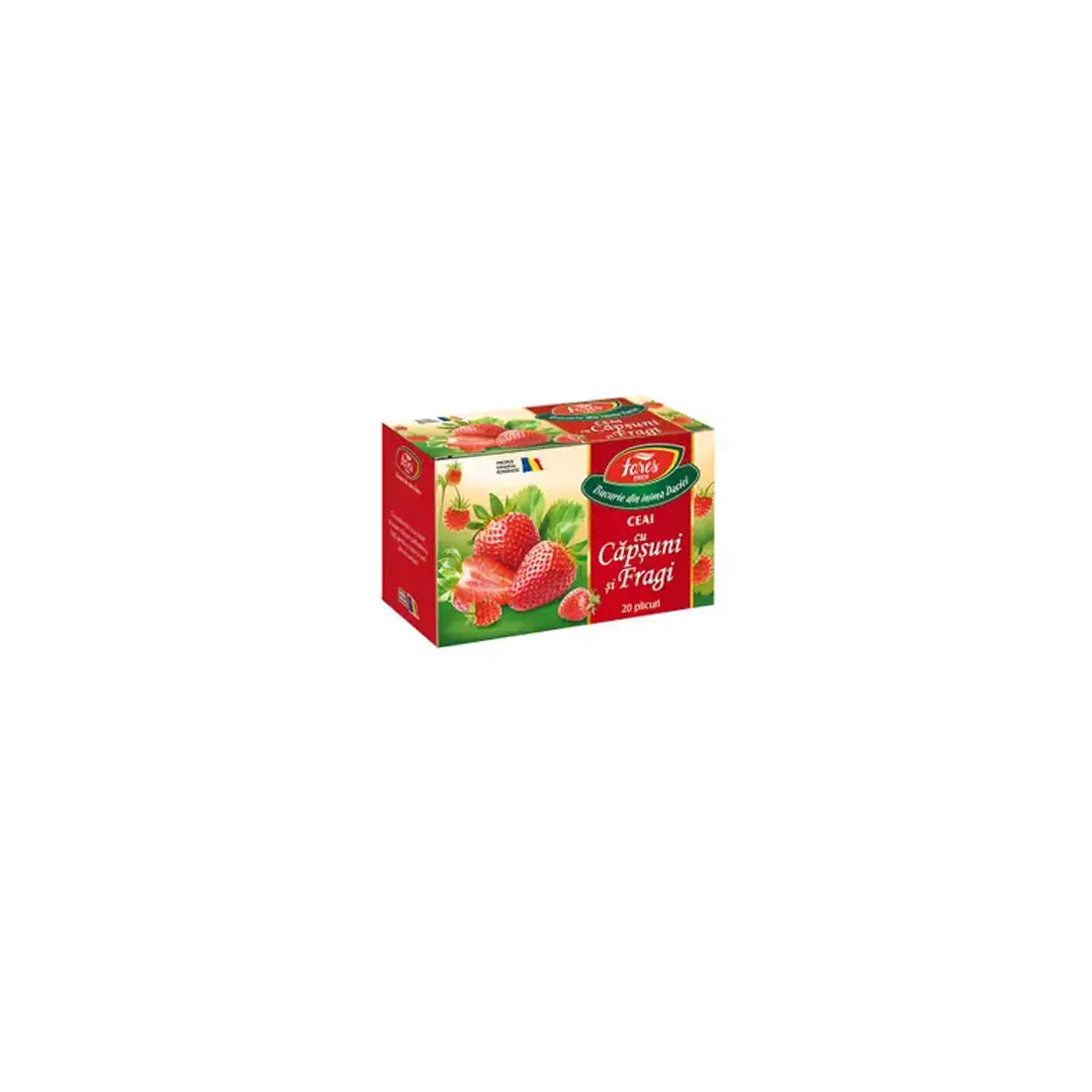 Ceai Capsuni si Fragi, 20 plicuri, Fares, [],farmaciabajan.ro