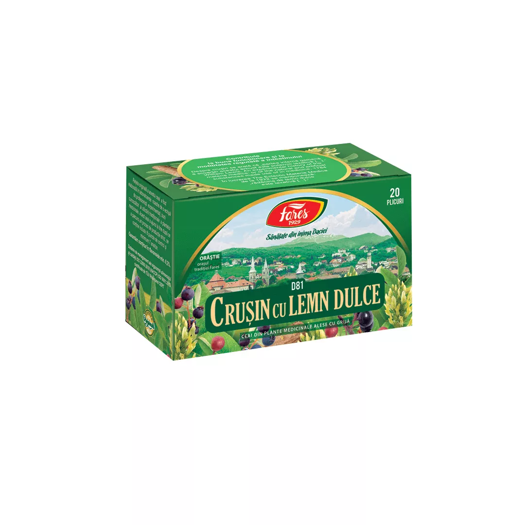 Ceai Crusin cu lemn dulce, D81,20 plicuri, Fares, [],farmaciabajan.ro